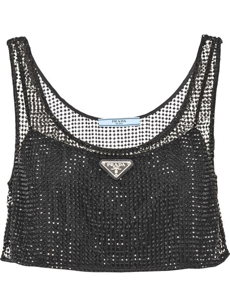 prada bling top|Black Lace Top .